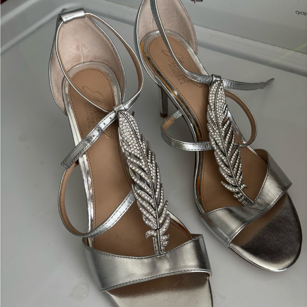 Elegant Silver Strappy Heels